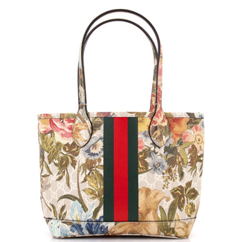 Gucci Ophidia Tote Water Flora Gg Coated Canvas Medium