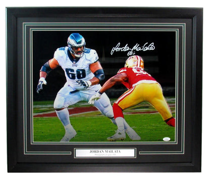 Jordan Mailata Autographed 16X20 Photo Philadelphia Eagles Framed Jsa 183631