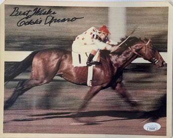 Eddie Arcaro Autographed Horse Racing 8X10 Photo (Jsa)