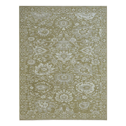 9'X12' Green Ziegler Mahal Large Flowers Design All Wool Hand Knotted Rug