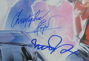 Back To The Future Ii Signed/Auto Michael J Fox Lloyd + 2 (4) 27X40 Poster Jsa