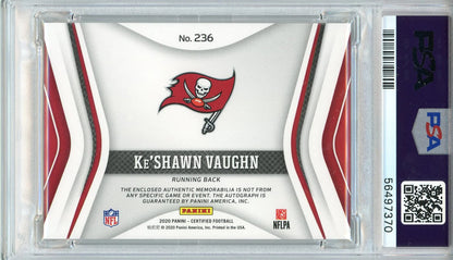 Ke'Shawn Vaughn Autographed 2020 Panini Certified Orange Rookie Patch Card #236