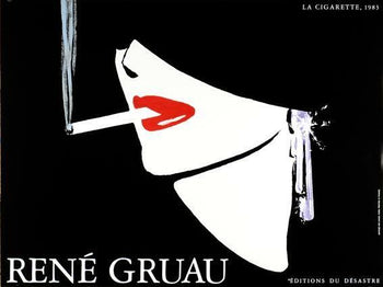 La Cigarette 1983 Rene Gruau Editions Desastre Vintage French Poster Original
