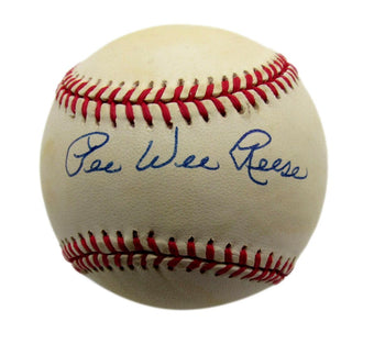 Pee Wee Reese HOF Signed/Auto ONL Baseball Brooklyn Dodgers PSA/DNA 198106