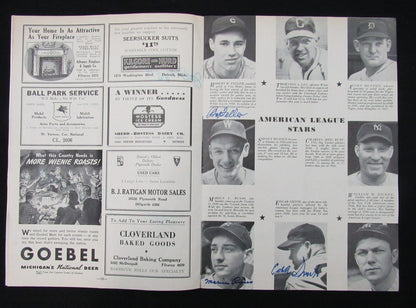 1941 All Star Signed/Auto (20) Program 10 Hofers