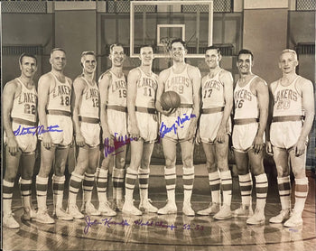 George Mikan & Others Autographed 16X20 Basketball Photo 89/100