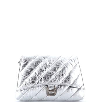 Balenciaga Crush Chain Flap Bag Quilted Crushed Calfskin Small