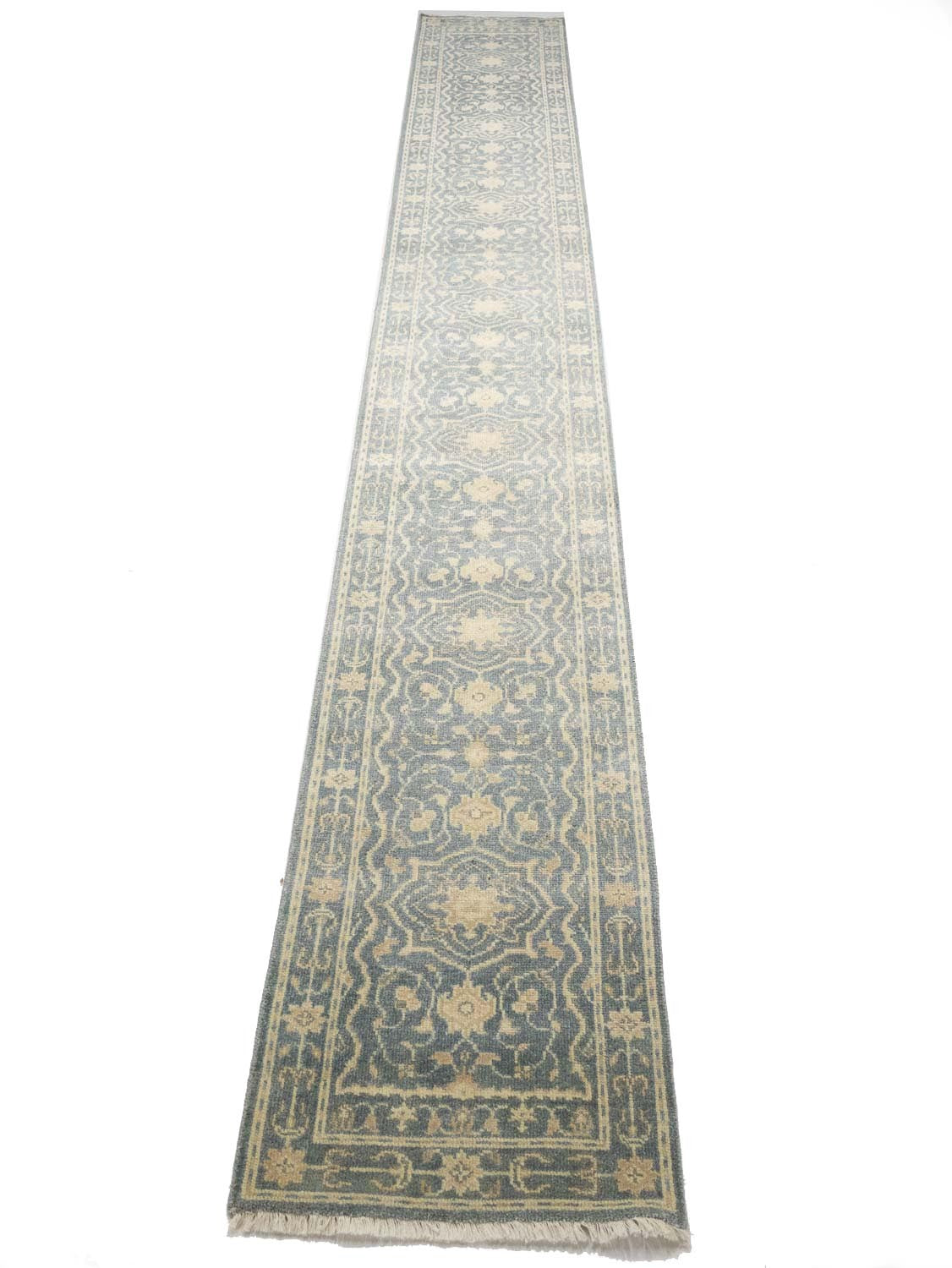 2'6X19'9 Hand-Knotted Oriental Rug Floral Style Transitional Hallway Carpet