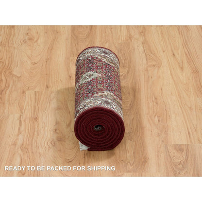 2'X8'2" Red Tebraz Medallion Design 175 Kpsi Wool Hand Knotted Runner Rug