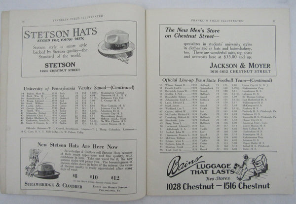 Vintage 1927 Penn State Nittany Lions Vs. Penn College Football Program 137055