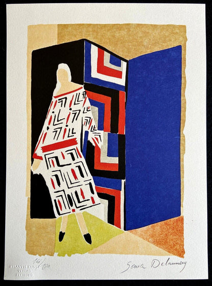 Sonia Delaunay Lithograph Coa Signed Op Numbered: Piet Mondrian
