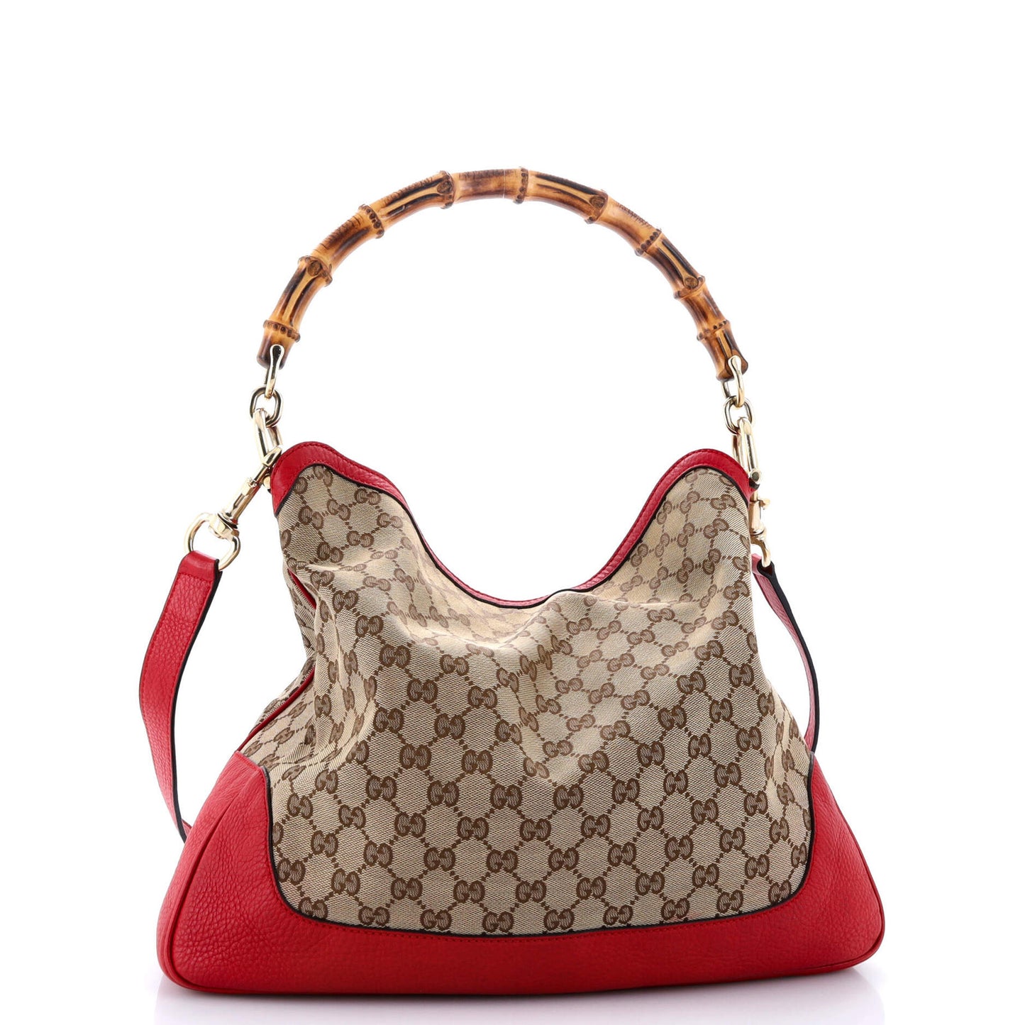 Gucci Diana Bamboo Shoulder Bag Gg Canvas Medium