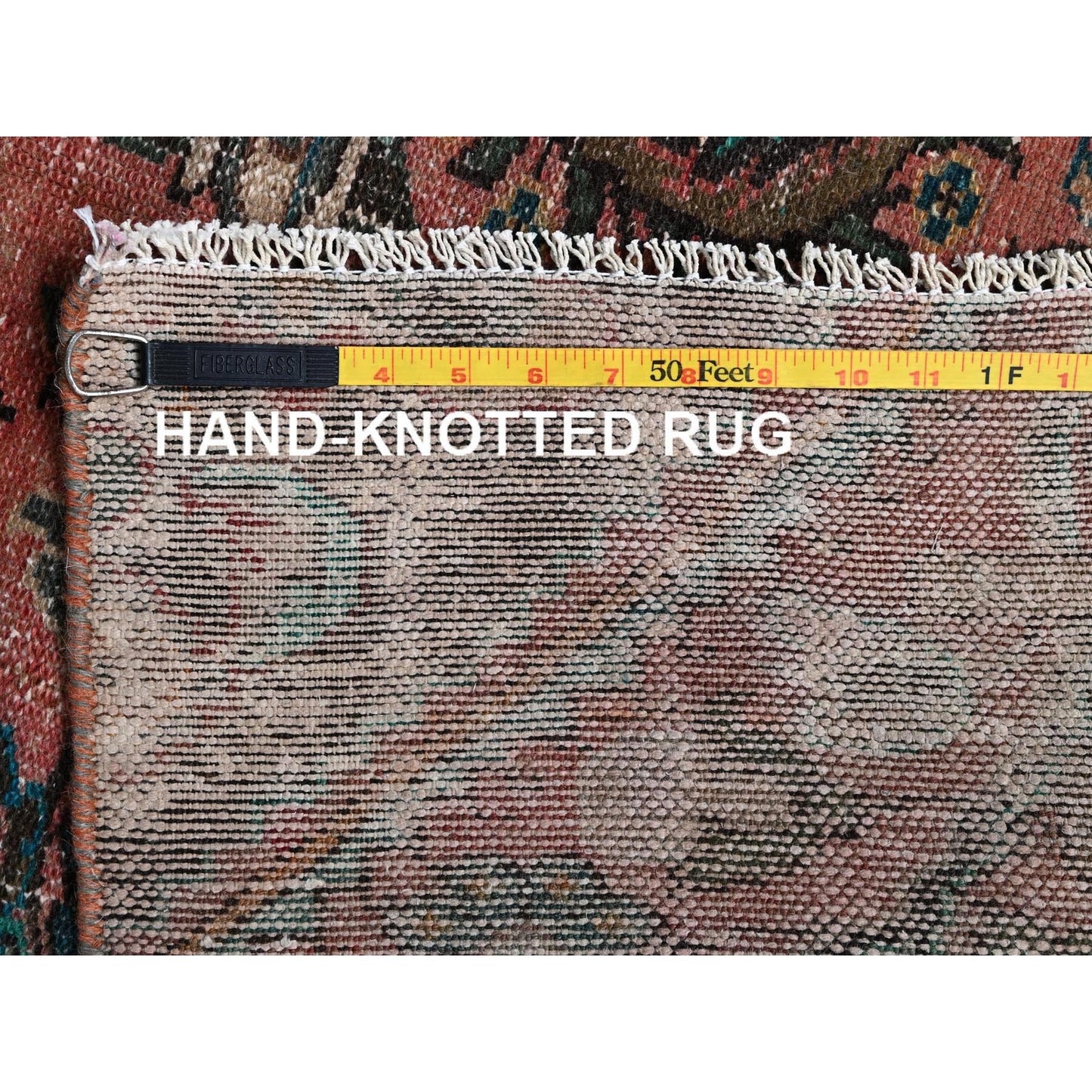 2'8"X8'3" Red Vintage Zoroastrian Hand Knotted Pure Wool Runner Clean Rug