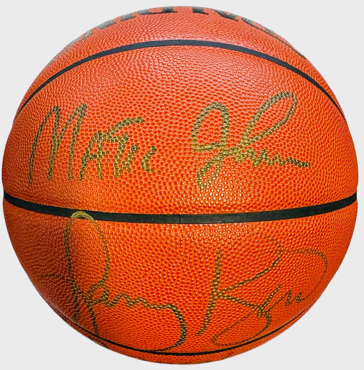 Magic Johnson & Larry Bird Autographed Official Leather Game Basketball (Uda)