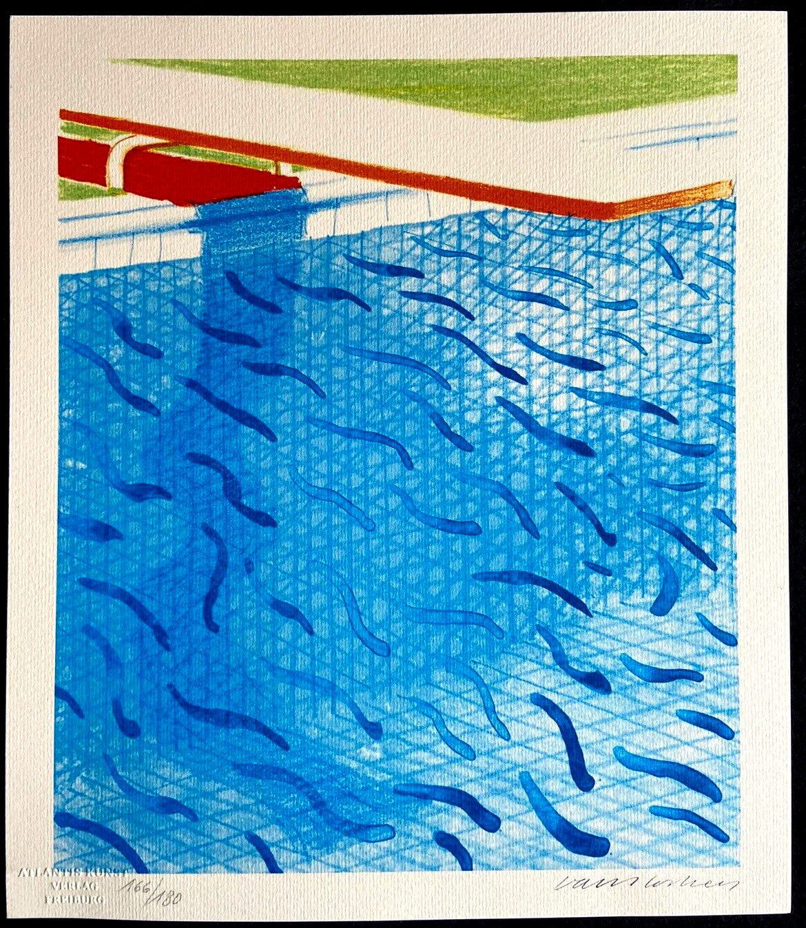 David Hockney Lithograph Hand-Made Coa Signed Pen Numbered 180