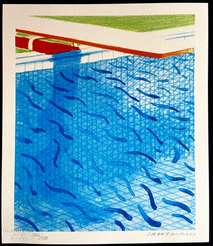 David Hockney Lithograph Hand-Made Coa Signed Pen Numbered 180