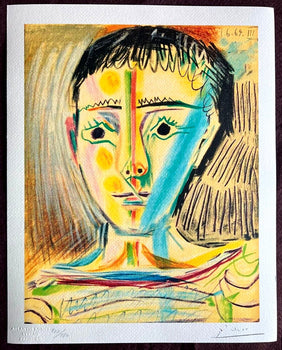 Pablo Picasso Lithograph 'Boy' Coa Signed Pen Numbered A Hand