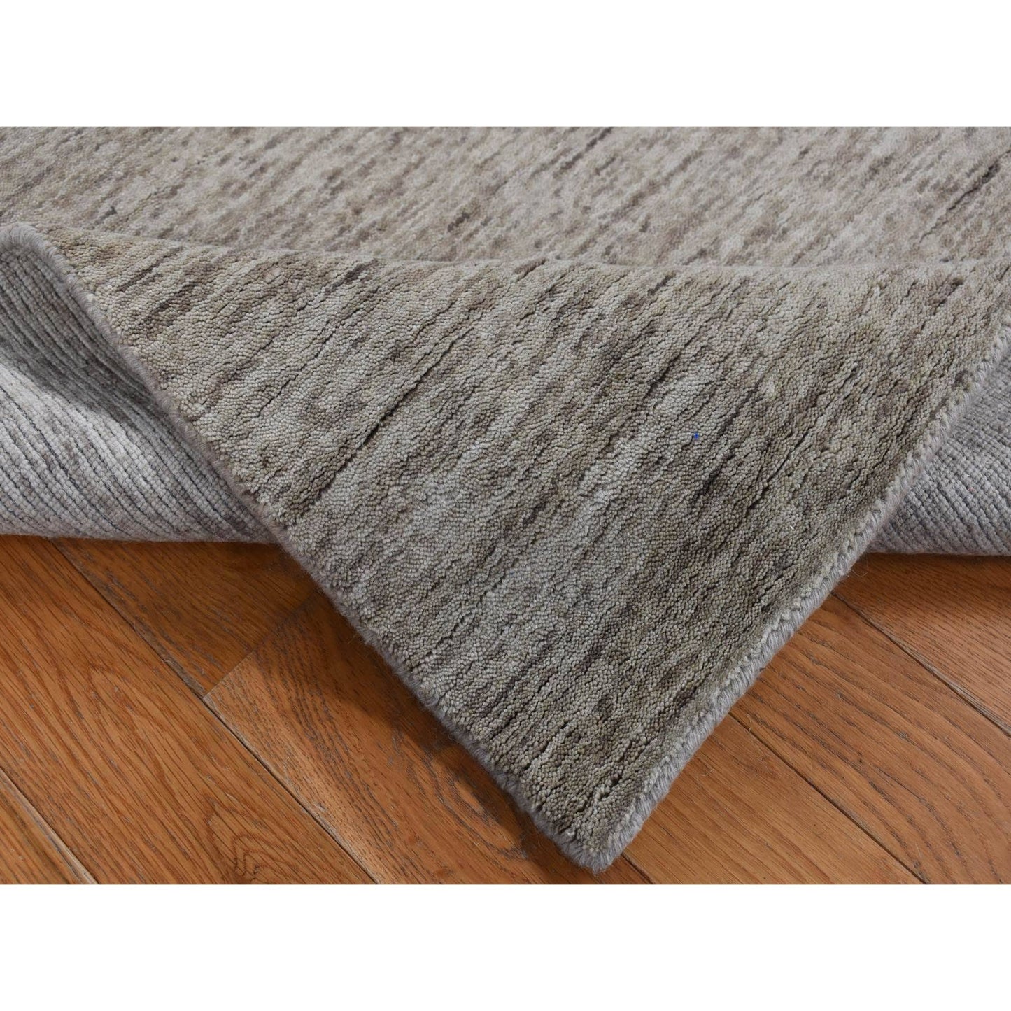 2'7"X18'2" Taupe Natural Colors Pure Wool Gabbeh Runner Hand Loomed Rug