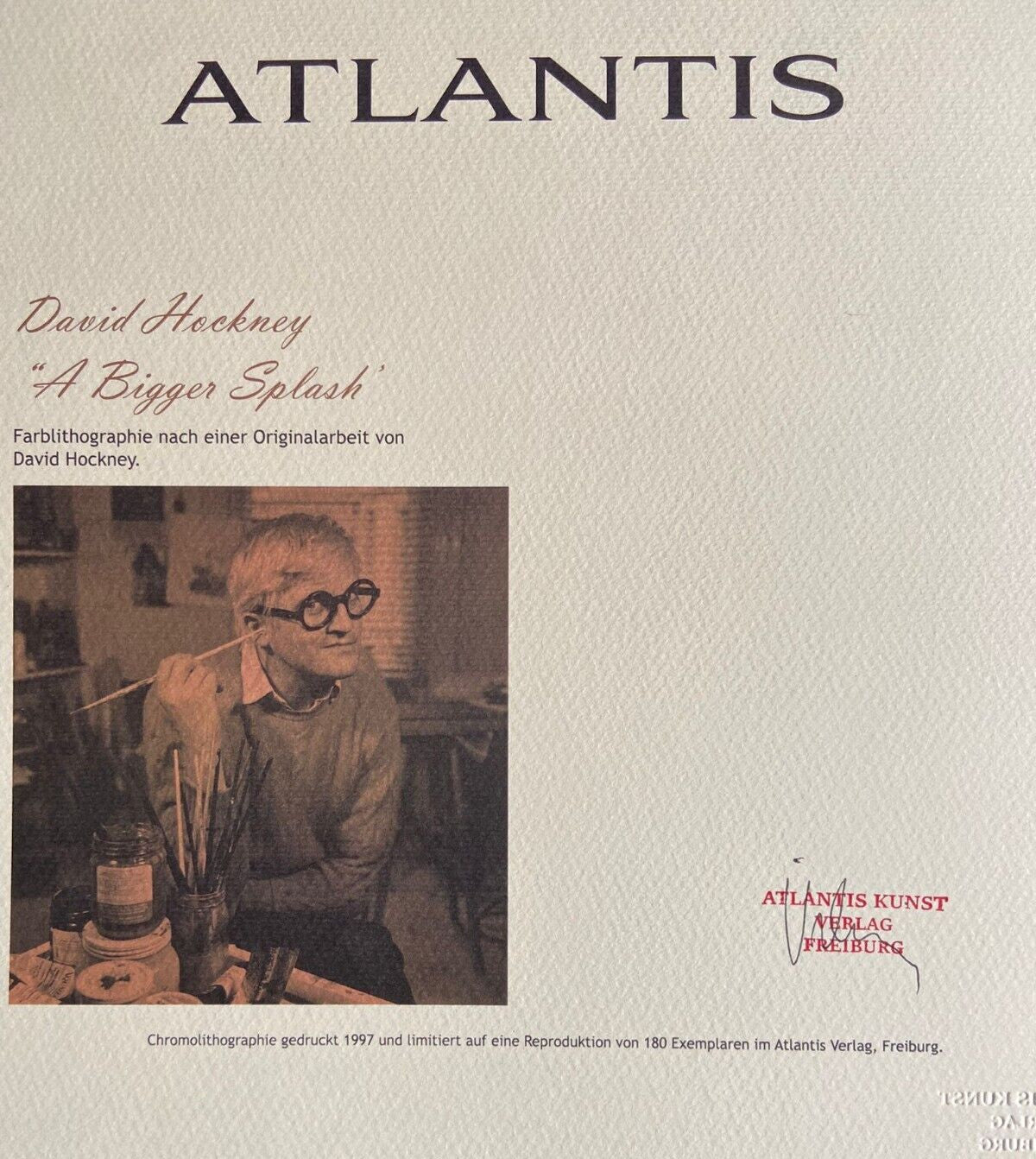 David Hockney Lithograph Coa Signed In Pen Numbered In Pencil