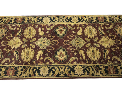 27X10  Ft Handmade Wool Oriental Runner Rug Agra