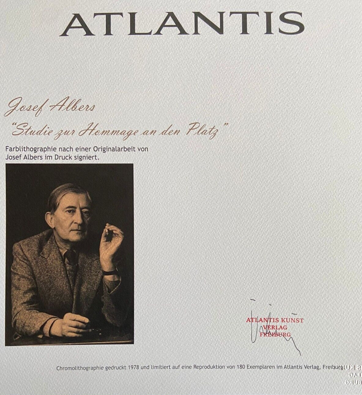 Josef Albers Lithograph Coa Signed O.P. Numbered In Pencil Collection