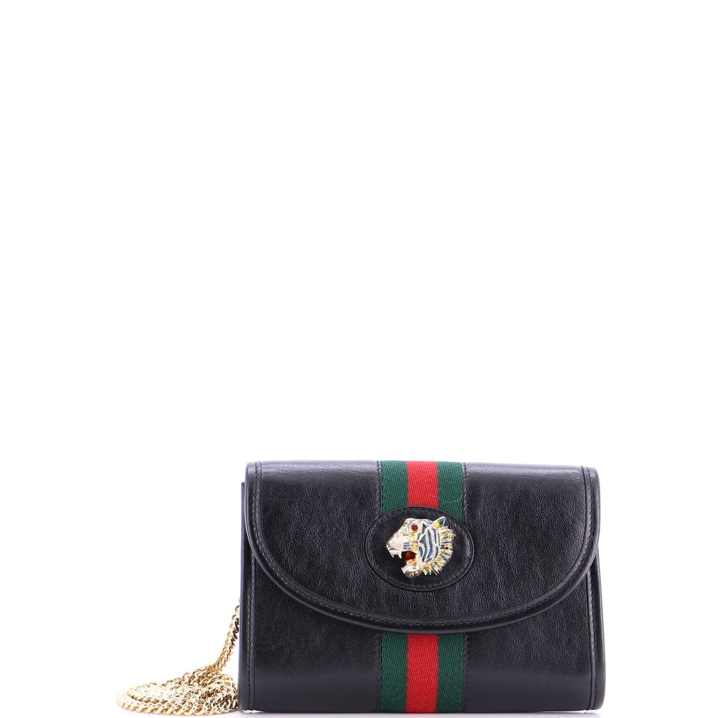 Gucci Rajah Web Chain Shoulder Bag Leather Mini