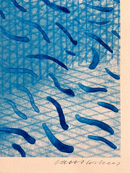 David Hockney Lithograph Hand-Made Coa Signed Pen Numbered 180