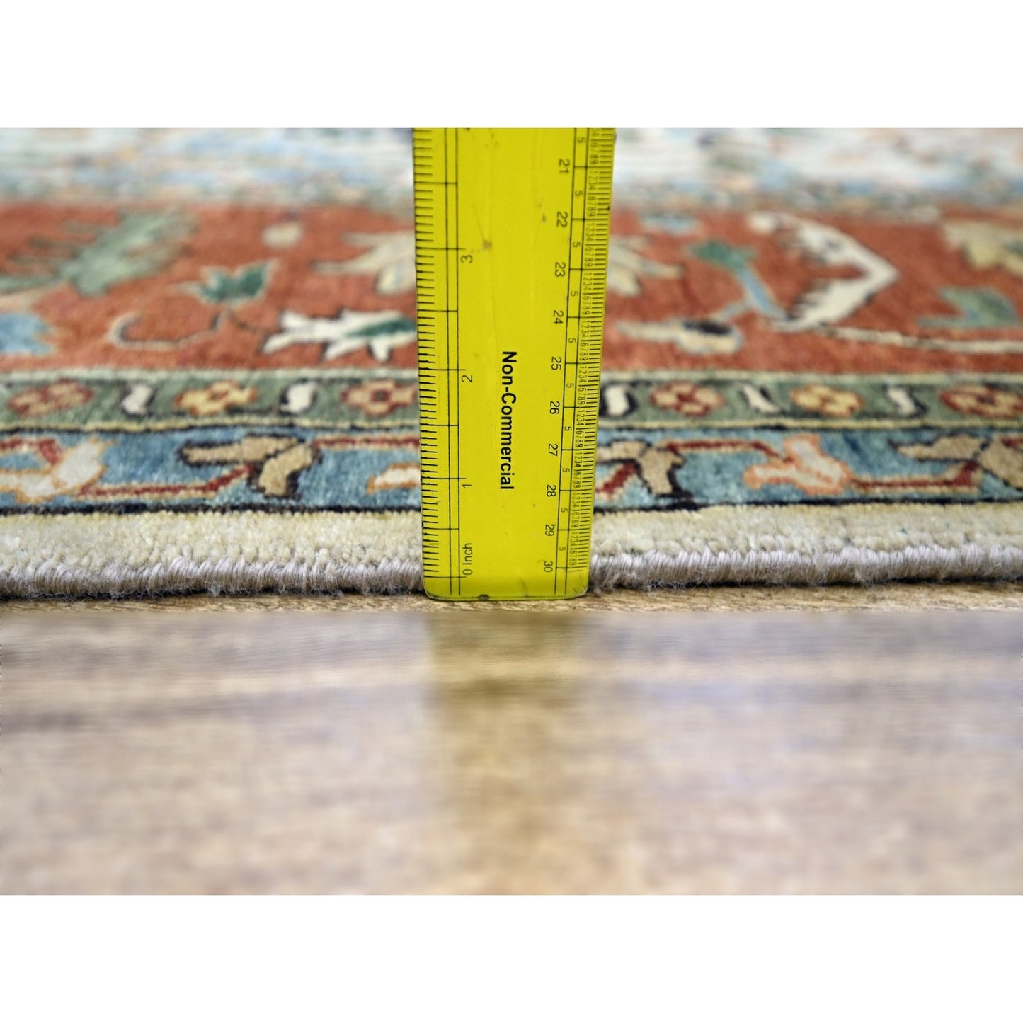 10'X14'3" Chiffon White Heris All Over Design Hand Knotted Soft Wool Rug