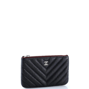 Chanel Classic O Case Pouch Chevron Caviar Mini