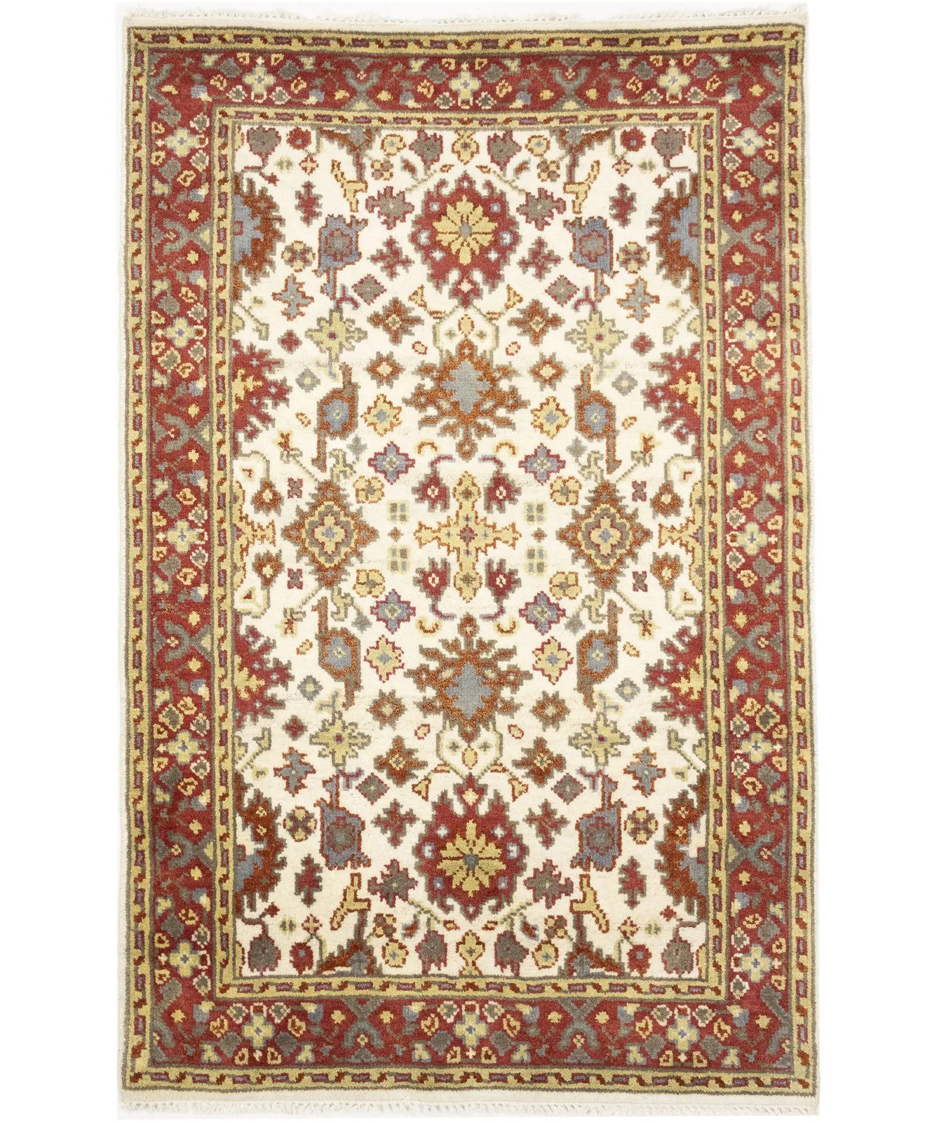 Cream Oushak Chobi Oriental Rug Handmade Large Floral Room Dcor Carpet 4X6 ft
