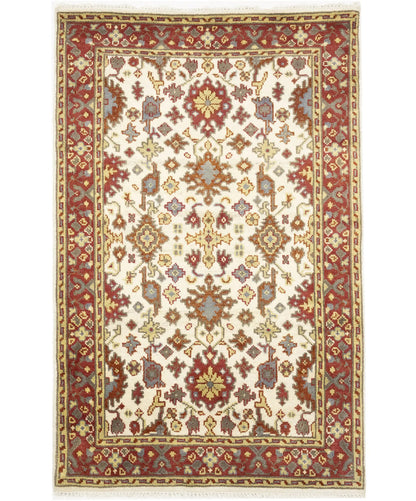Cream Oushak Chobi Oriental Rug Handmade Large Floral Room Dcor Carpet 4X6 ft