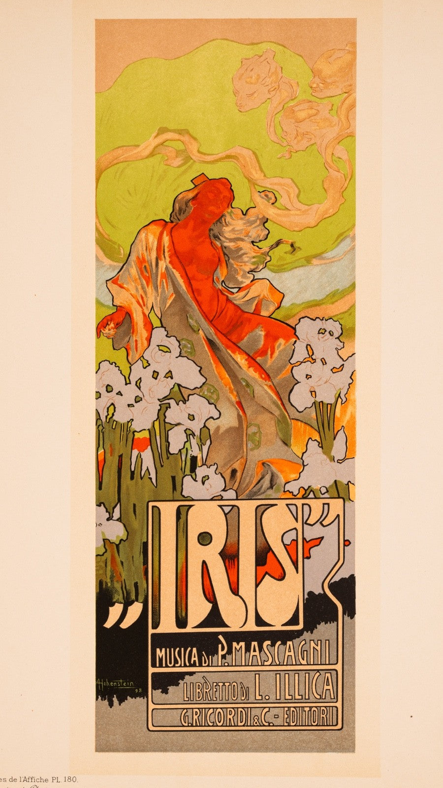 Mascagni Opera Iris Hohenstein Chaix Lithograph Adolfo Les Matres 1899