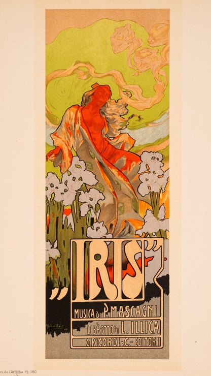 Mascagni Opera Iris Hohenstein Chaix Lithograph Adolfo Les Matres 1899