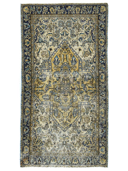 3X6 Semi-Antique Oriental Rug Classic Floral Small Carpet Bedroom Decor