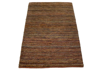 Kids' Room Carpet Modern Gabbeh Rug Multicolored Striped 3X4 ft