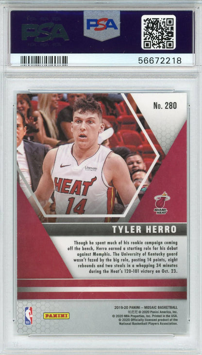 Tyler Herro Autographed 2019 Panini Mosaic Rookie Card #280 (Psa)