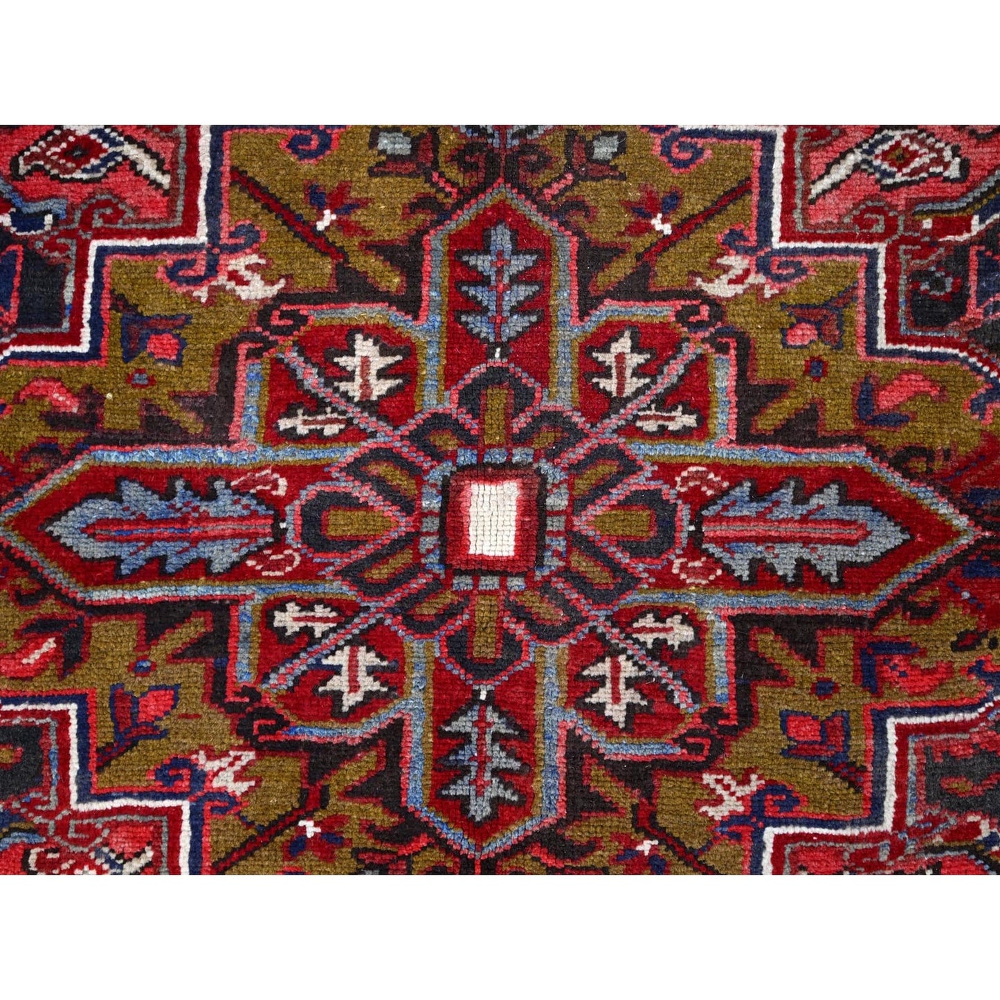9'1"X12'4" Nationals Red Even Wear Semi Antique Sheared Low Oriental Rug