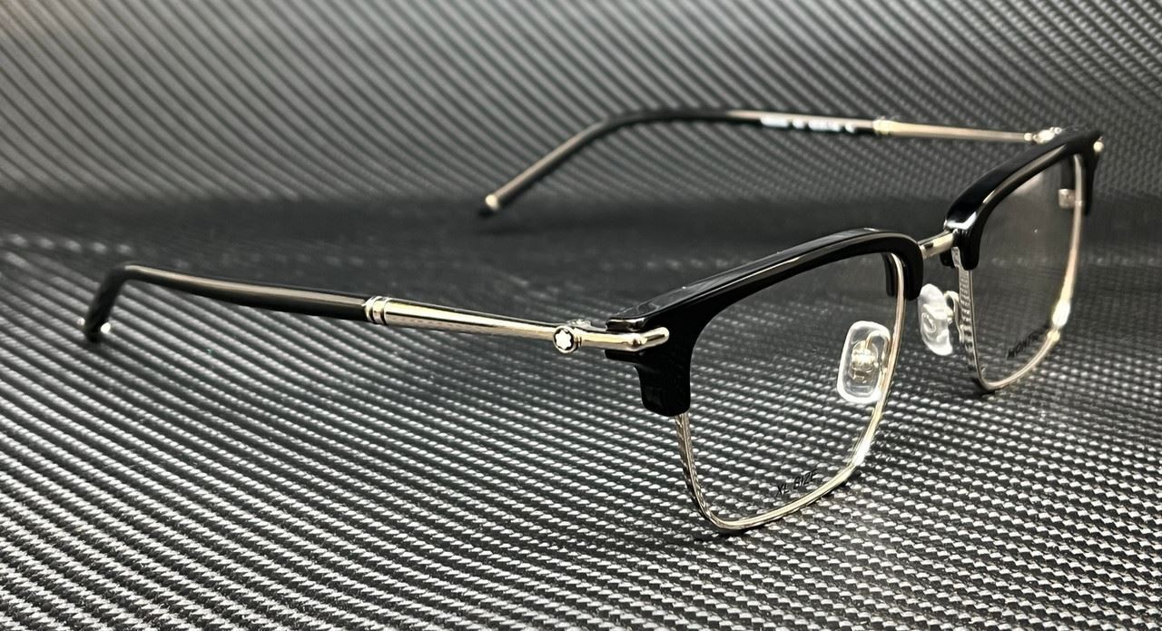 MONT BLANC MB0243O 004 Black Silver Men's 54 mm