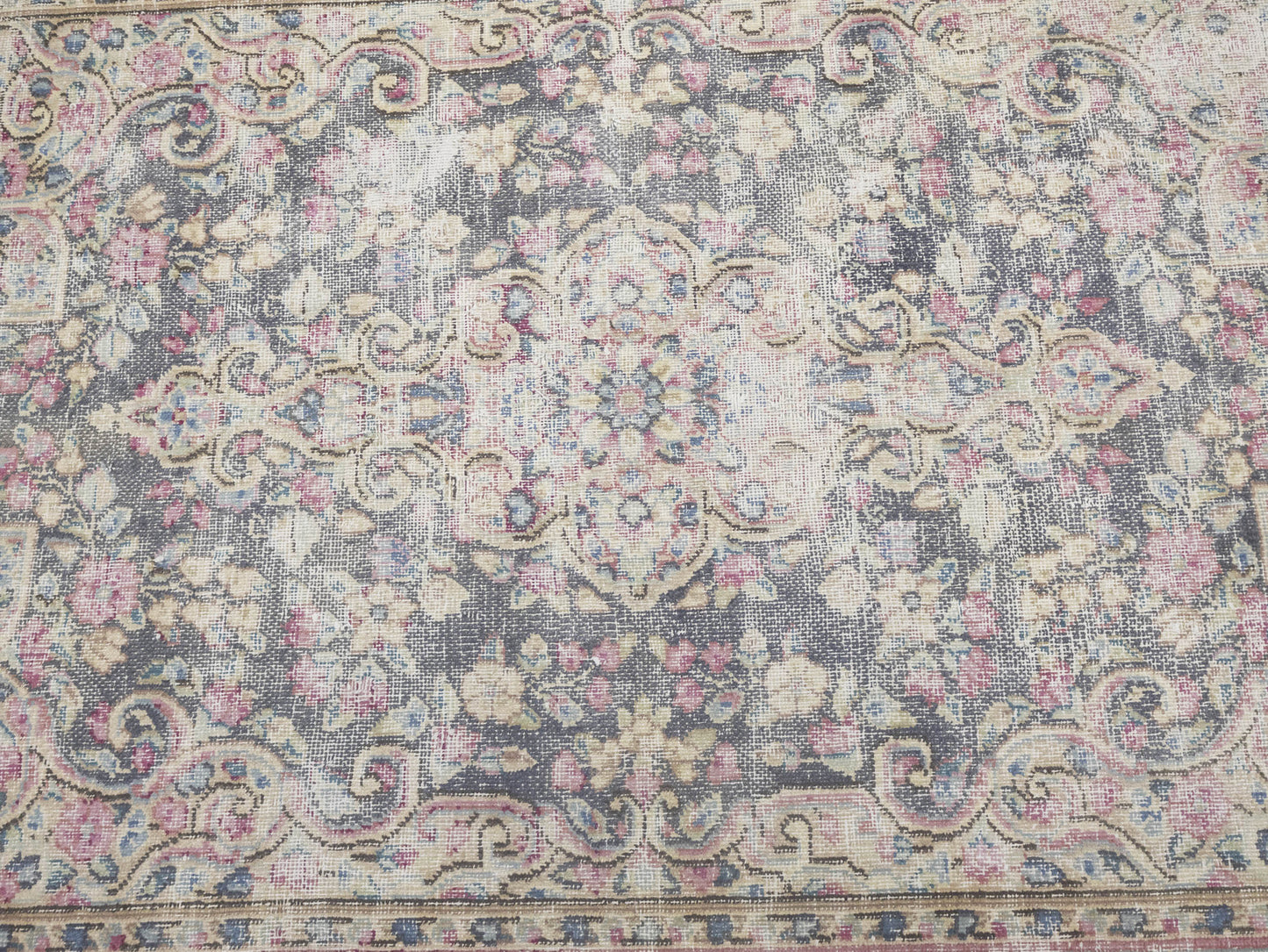 Vintage Antique Distressed Oriental Rug Brown
