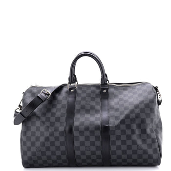 45 Louis Vuitton Keepall Bandouliere Bag Damier Graphite