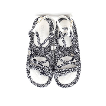 Chanel Women'S Cc Chain Sandals Braided Cord