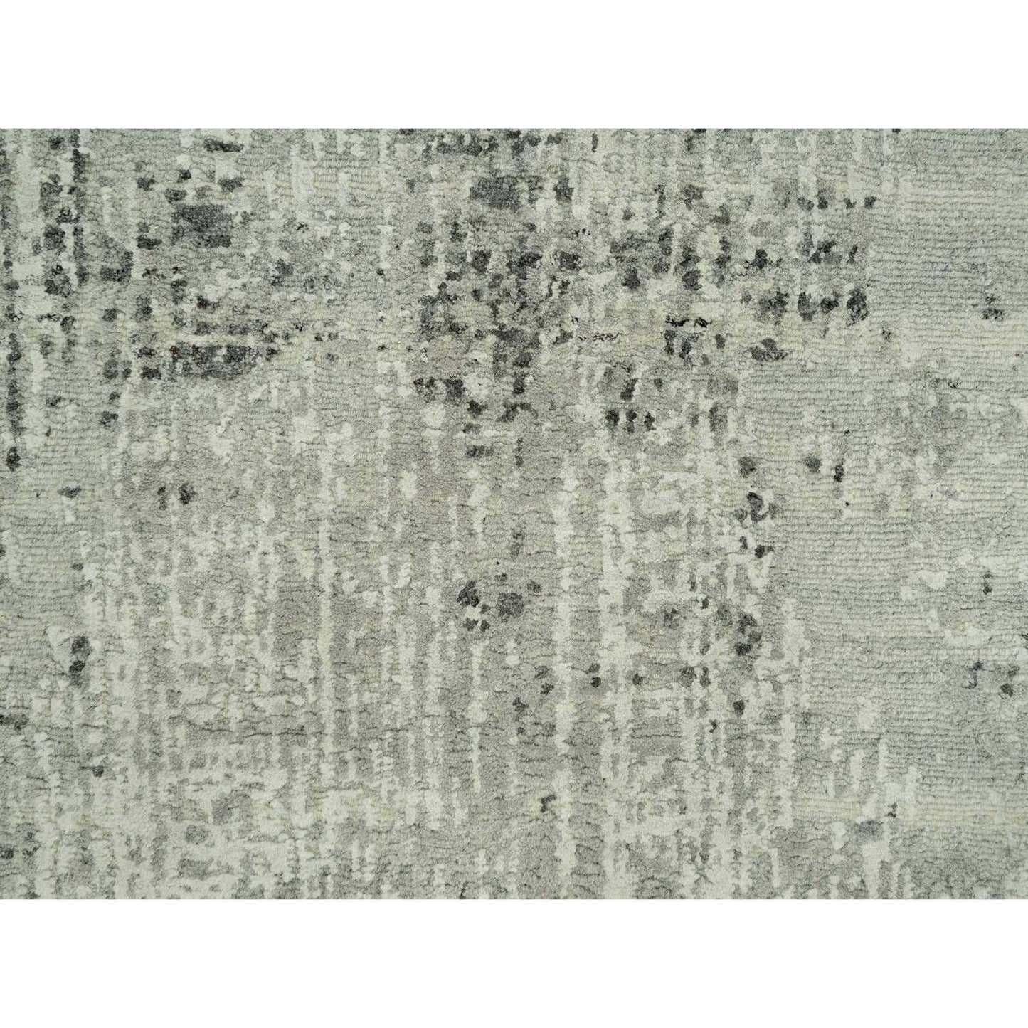 2'6"X20'2" Diff Gray Modern Undyed Wool Hand Knotted Xl Runner Rug