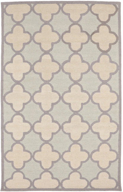 Cream & Mauve Trellis Design 5X8 Hand-Tufted