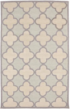 Cream & Mauve Trellis Design 5X8 Hand-Tufted