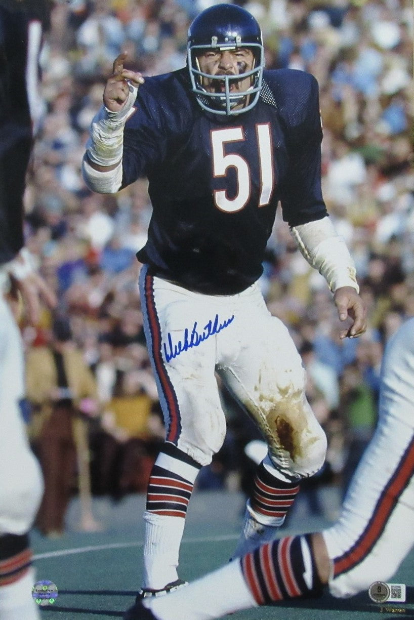 Dick Butkus Hof Signed/Auto 12X18 Photo Chicago Bears Bas/Beckett 198549
