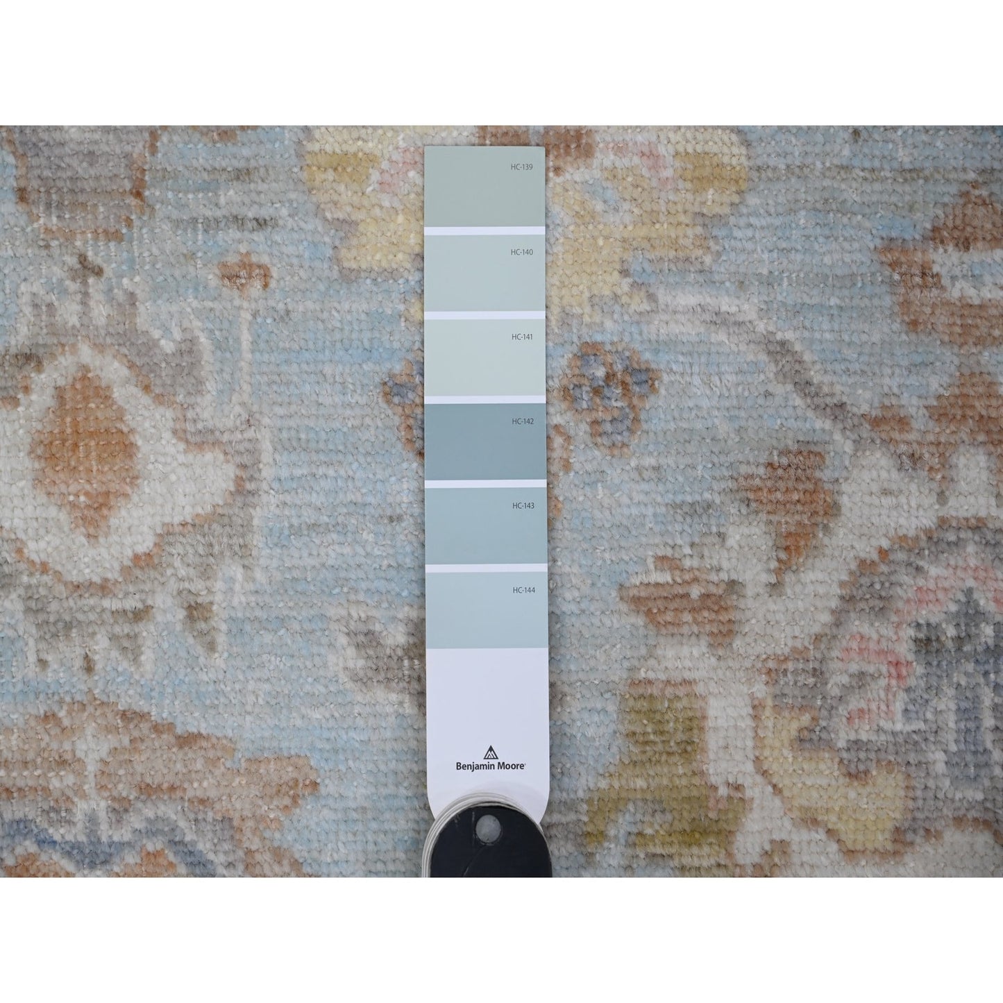 8'4"X10'2" Blue All Over Village Elements Angora Oushak Oriental Rug