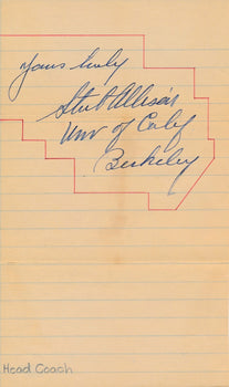 Stub Allison Cal Hof 1938 Natl Champs Fb Coach