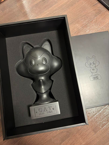 Tide (Tatsuhiro Ide) Statue Cat Limited Edition 50 Bronze Sculpture Black Coa