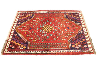 Hand-Knotted Tribal Small Rug Farmho Oriental