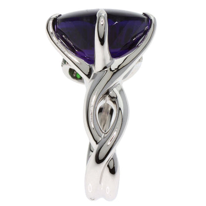 Chanel Ring Camellia Amethyst Garnet #50 K18
